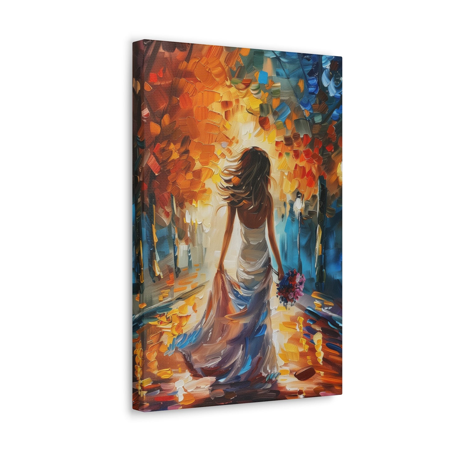 Bride in the Streets - Leonid Afremov Style Digital Print Canvas Gallery Wraps