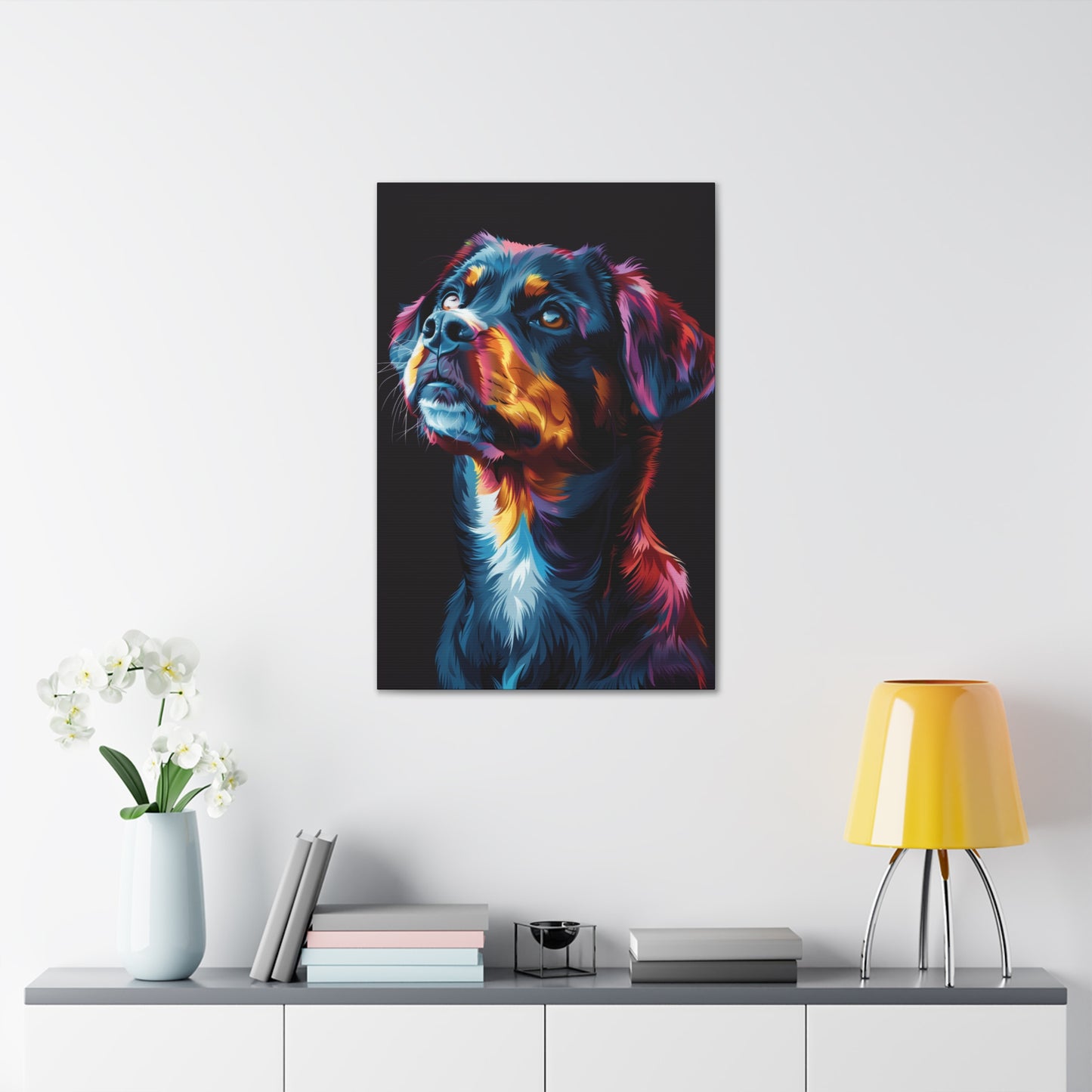 Black Labrador Dog - Abstract Illustration Canvas Gallery Wraps