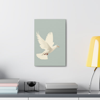 White Dove Digital Illustration Canvas Gallery Wraps