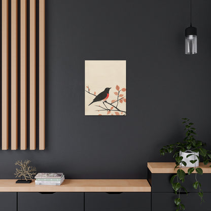 Bird siting on a tree branch Digital Illustration Canvas Gallery Wraps