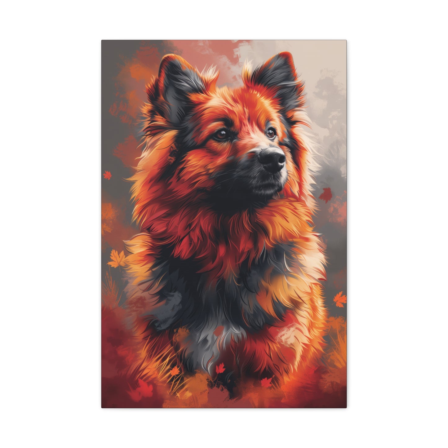 Papillon Dog - Abstract Illustration Canvas Gallery Wraps