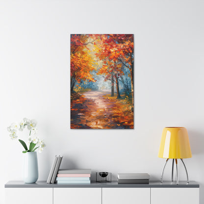 Road Through Autumn Forest - Leonid Afremov Oil Painting Canvas Gallery Wraps