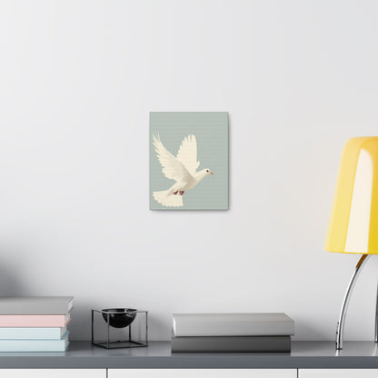 White Dove Digital Illustration Canvas Gallery Wraps