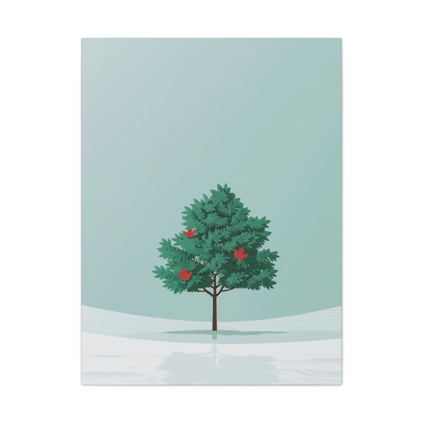 Maple Tree in Winter - Illustration Canvas Gallery Wraps