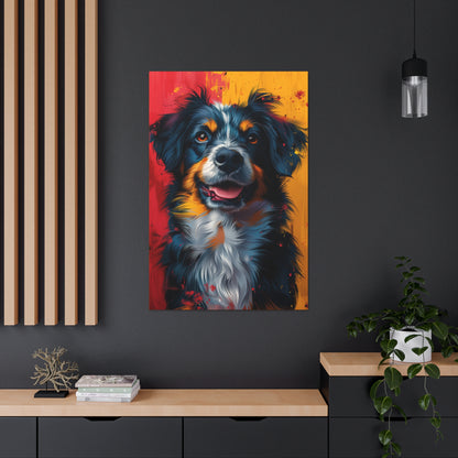 Border Collie Dog - Illustration Canvas Gallery Wraps