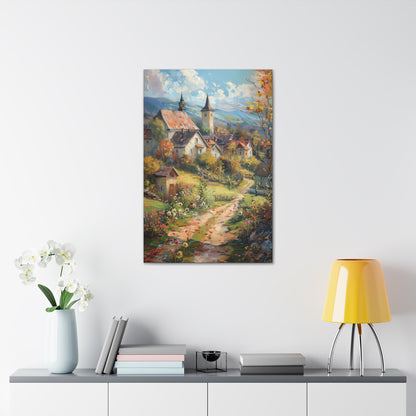 European country side in medieval times whimsical Digital Oil Painting Print Canvas Gallery Wraps