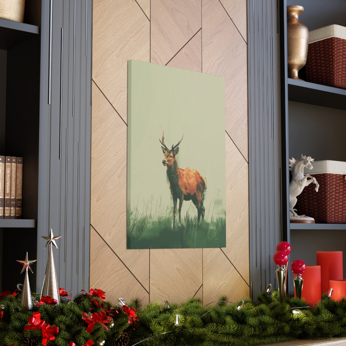 Reindeer Digital Illustration Canvas Gallery Wraps