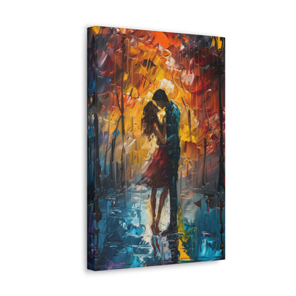 Couple - Leonid Afremov Style Digital Oil Painting Canvas Gallery Wraps