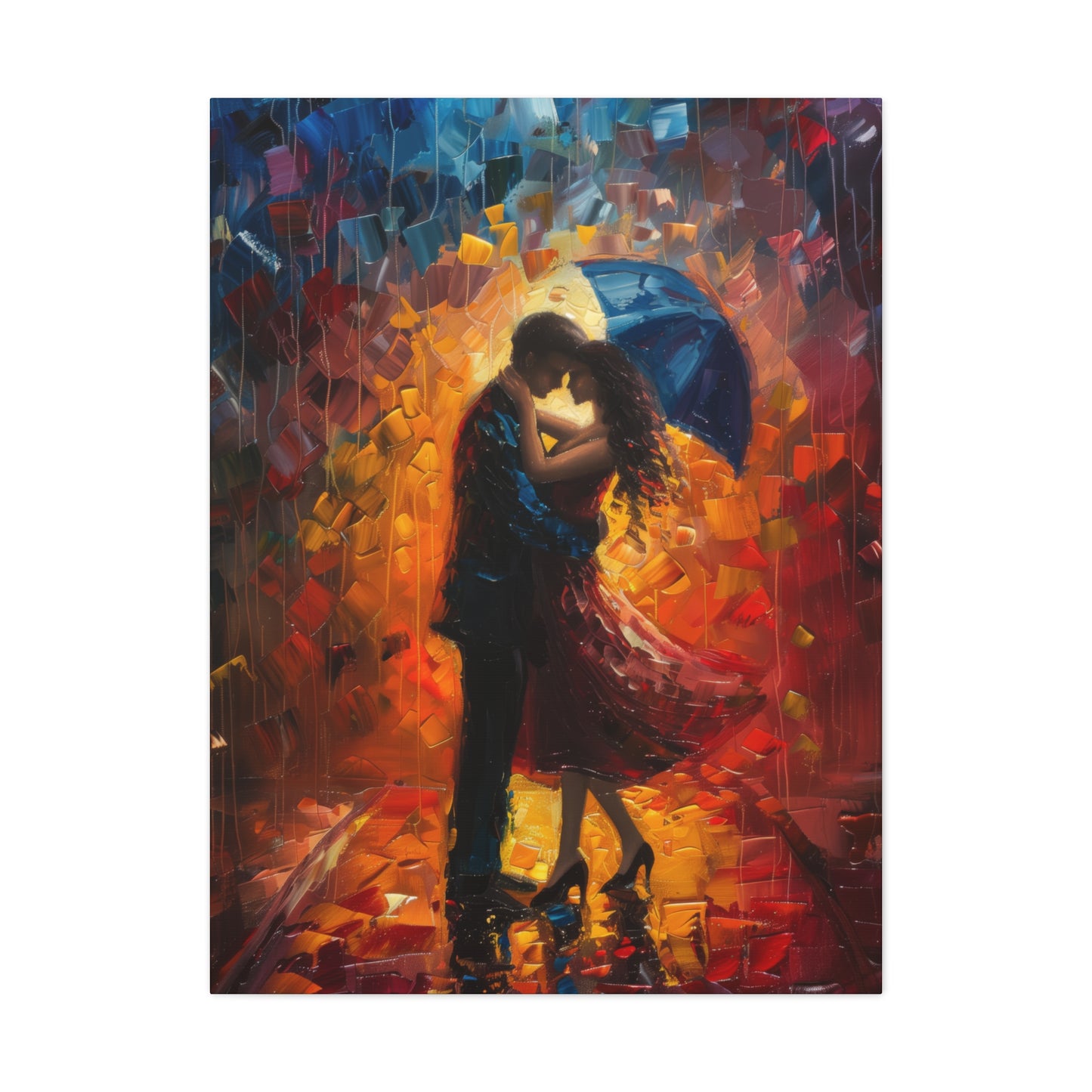 Couple - Leonid Afremov Style Digital Oil Painting Canvas Gallery Wraps