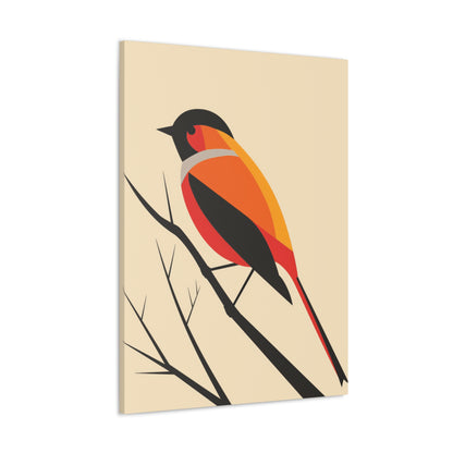 Bird siting on a tree branch Digital Illustration Canvas Gallery Wraps