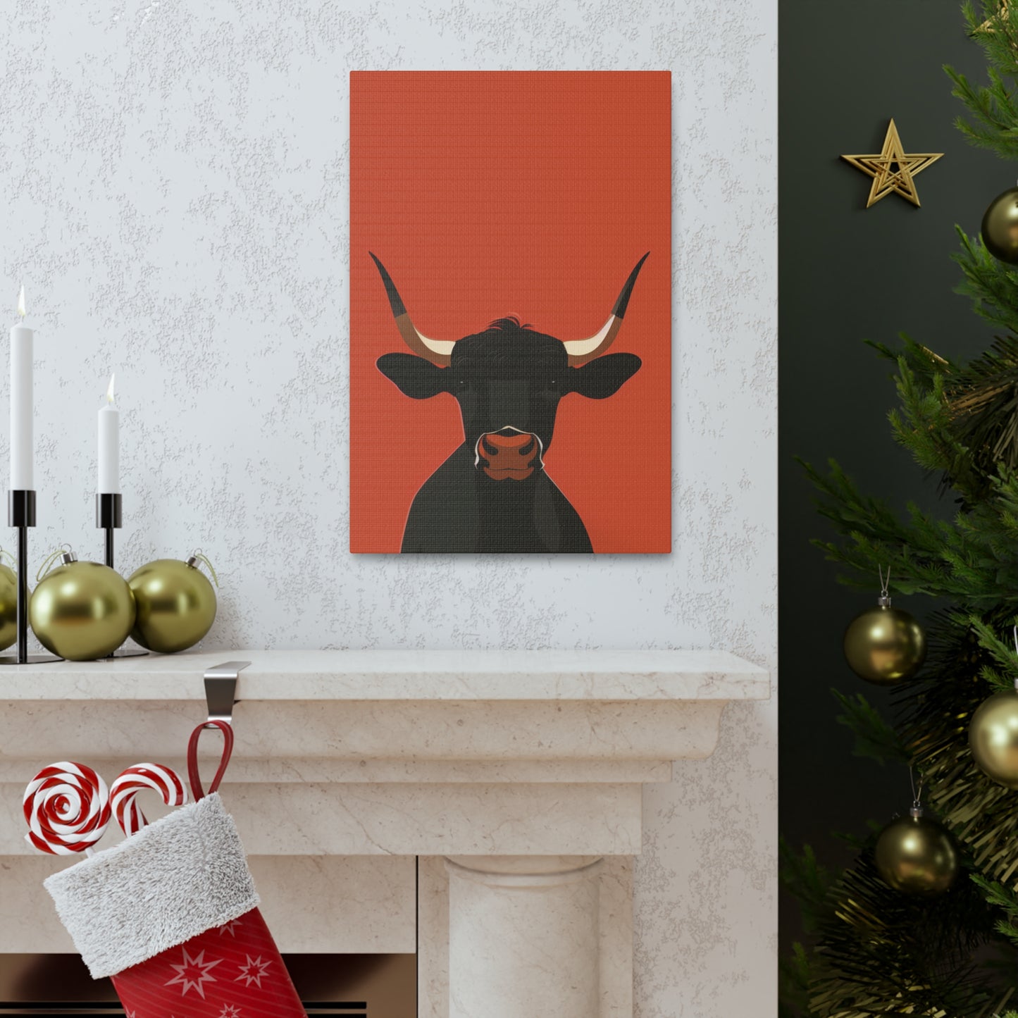 Bull Digital Illustration Canvas Gallery Wraps