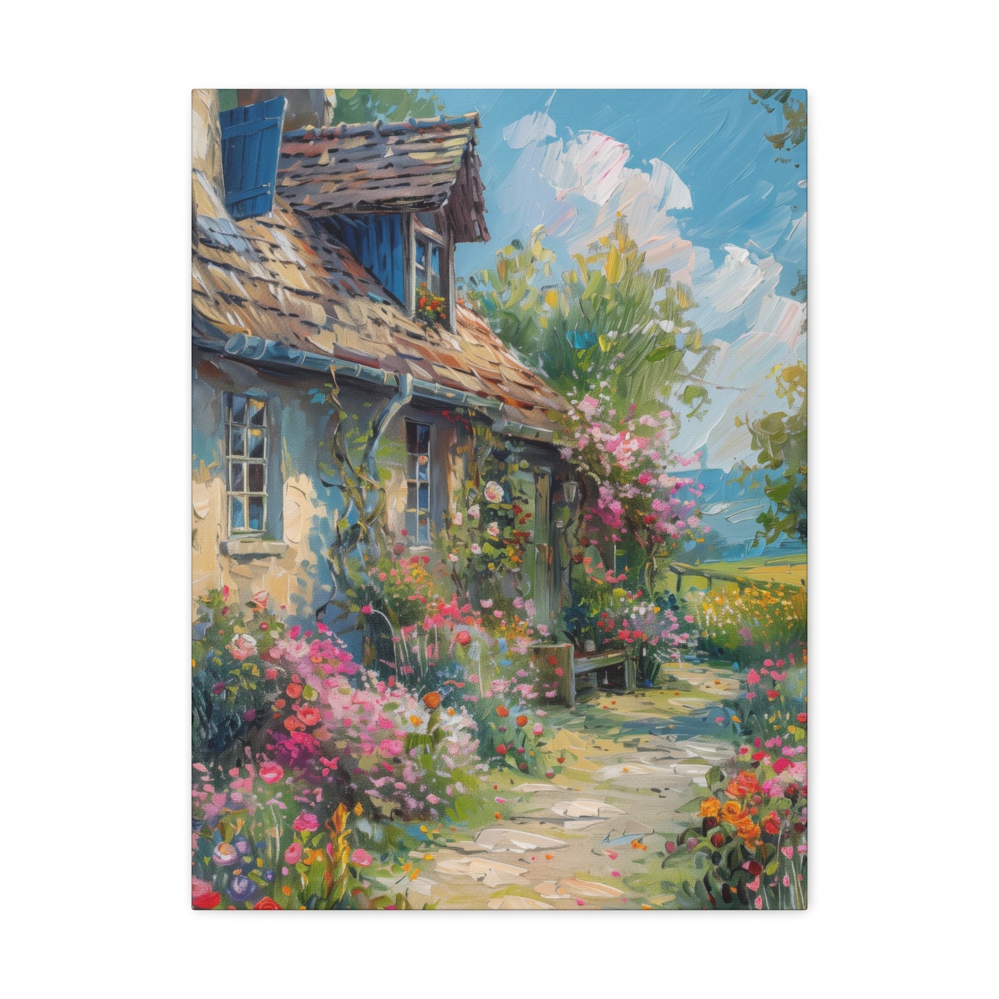 French country side whimsical Digital Oil Painting Print Canvas Gallery Wraps