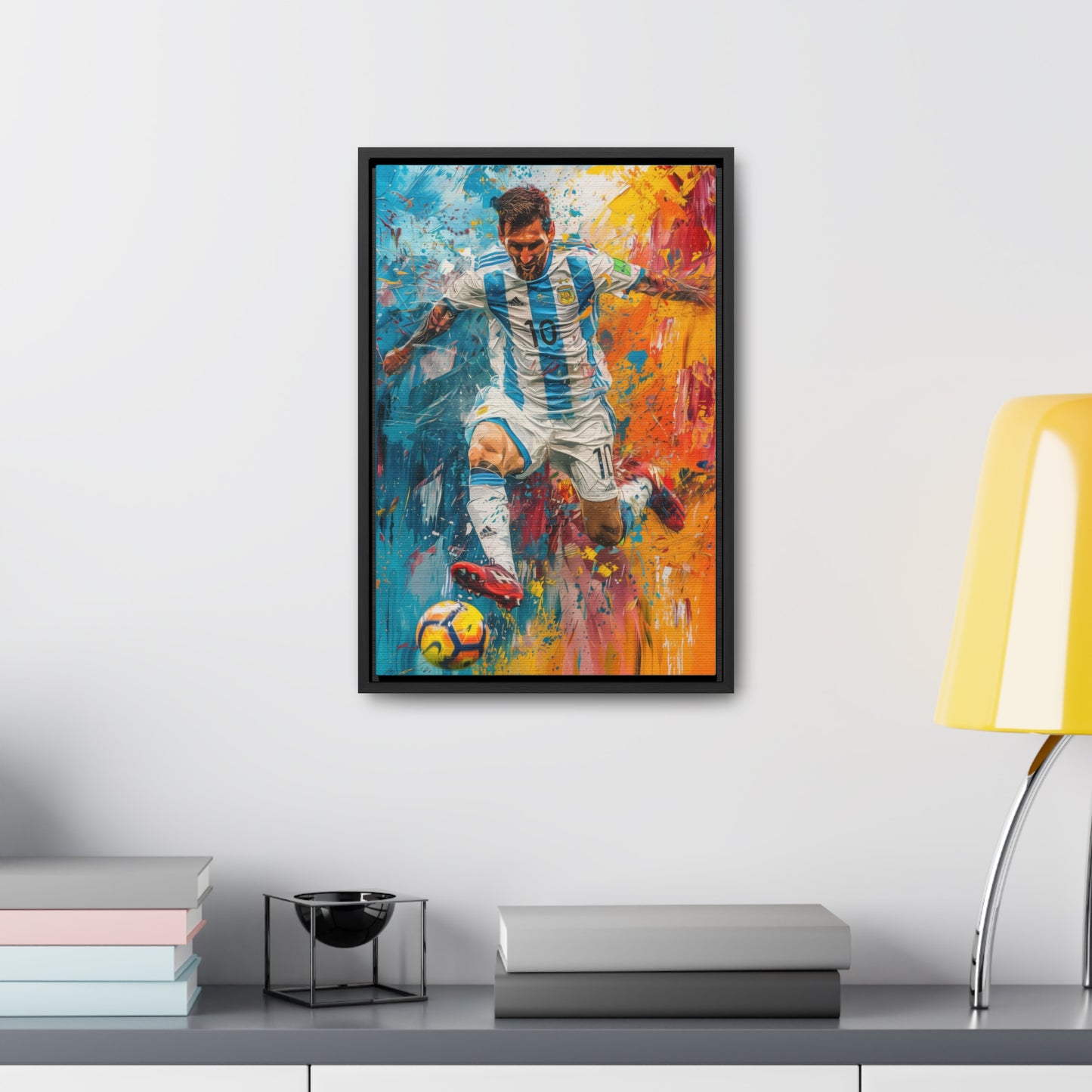 Lionel Messi Playing with Argentina T-Shirt - Canvas Print