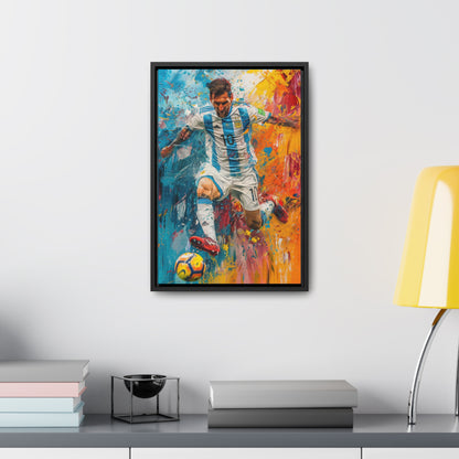 Lionel Messi Playing with Argentina T-Shirt - Canvas Print