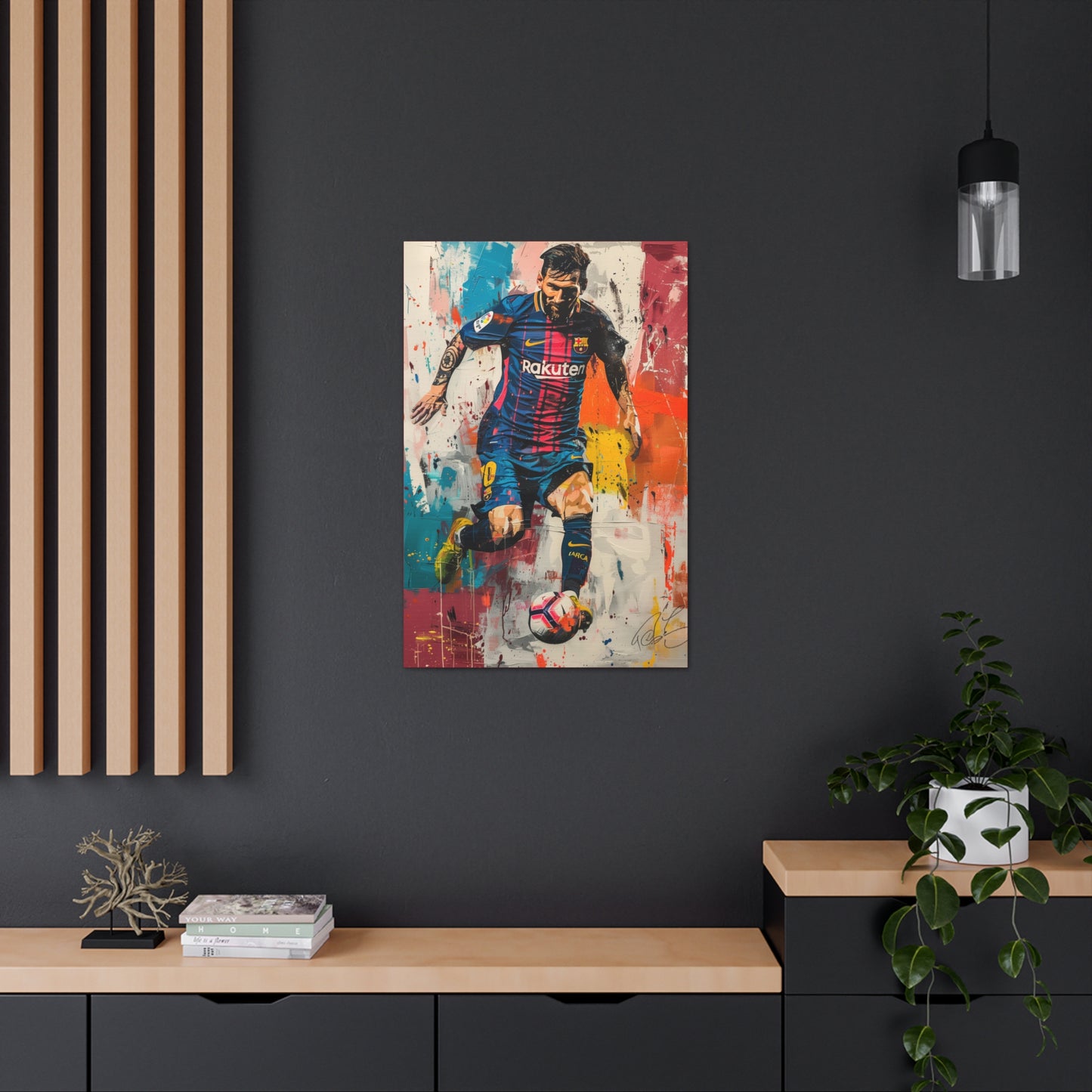 Lionel Messi - Abstract Digital Painting Canvas Gallery Wraps