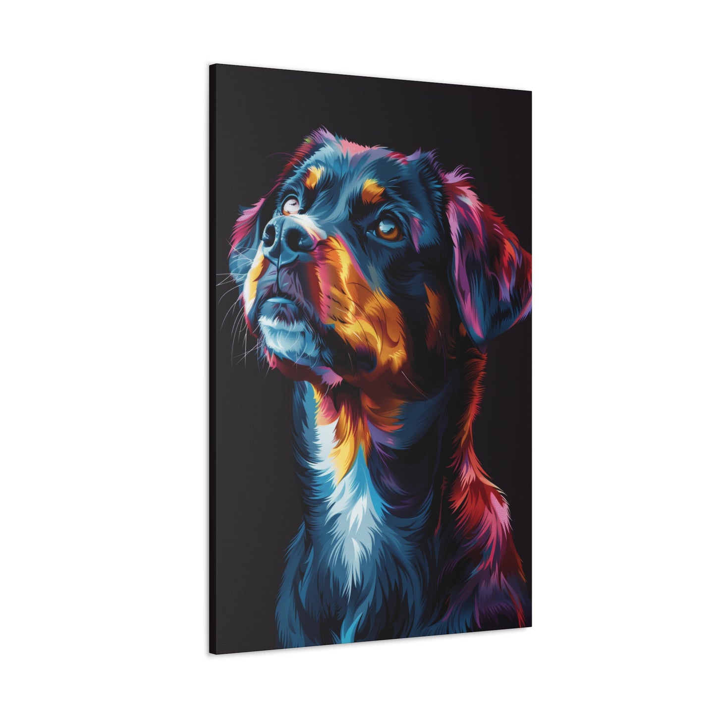 Black Labrador Dog - Abstract Illustration Canvas Gallery Wraps