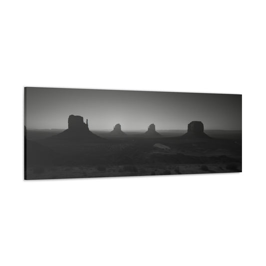 Wild West Desert of Arizona - Black and White Landscape Panorama Canvas Gallery Wraps