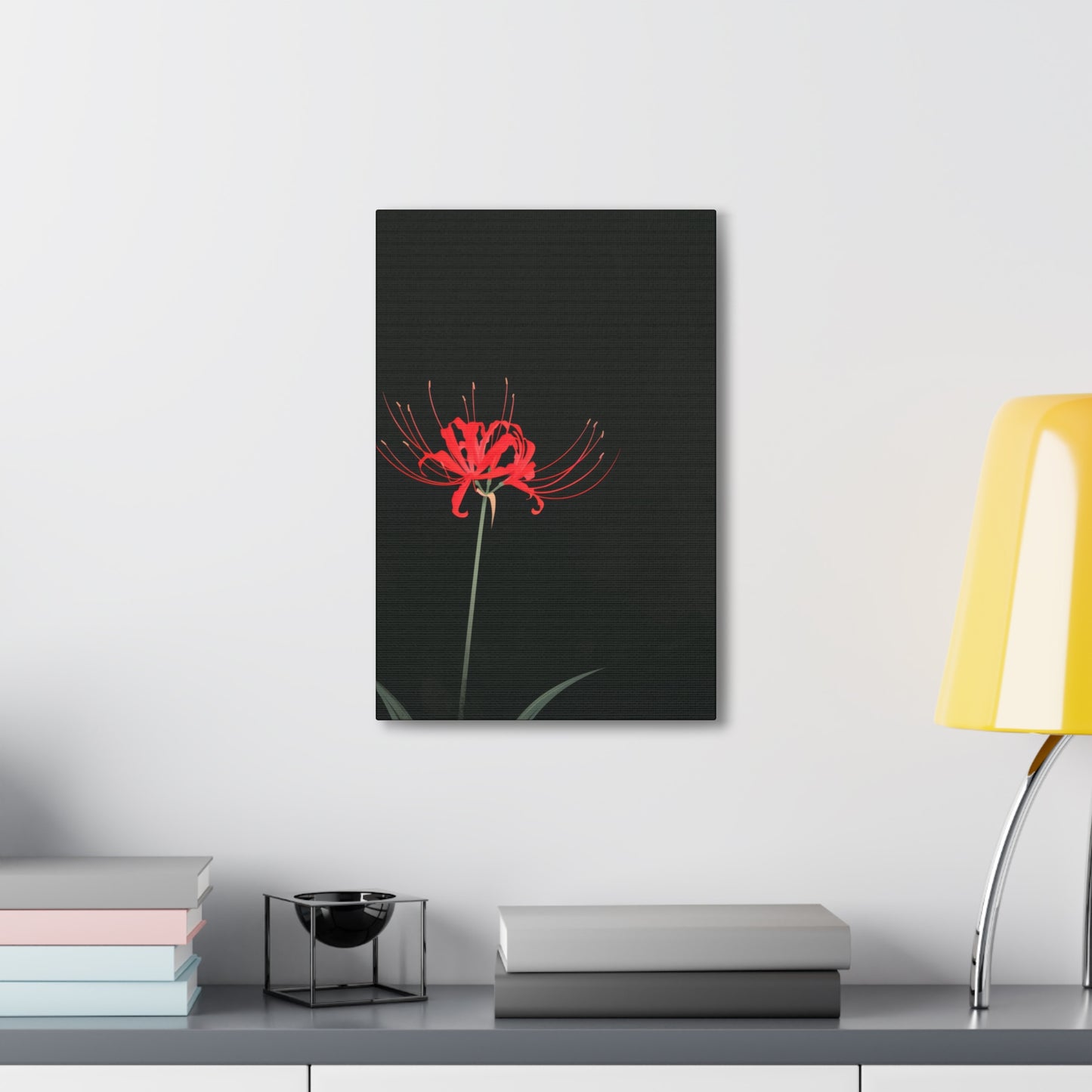 Red Spider Lily Flower Digital Illustration Canvas Gallery Wraps