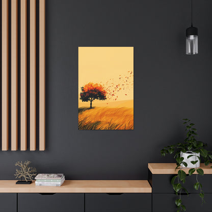 Tree in a Golden Sunset Digital Illustration Canvas Gallery Wraps