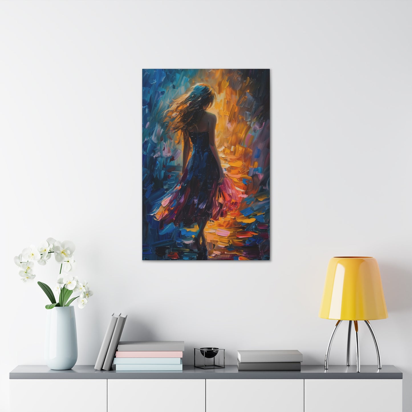 girl - Leonid Afremov Style Digital Print Canvas Gallery Wraps