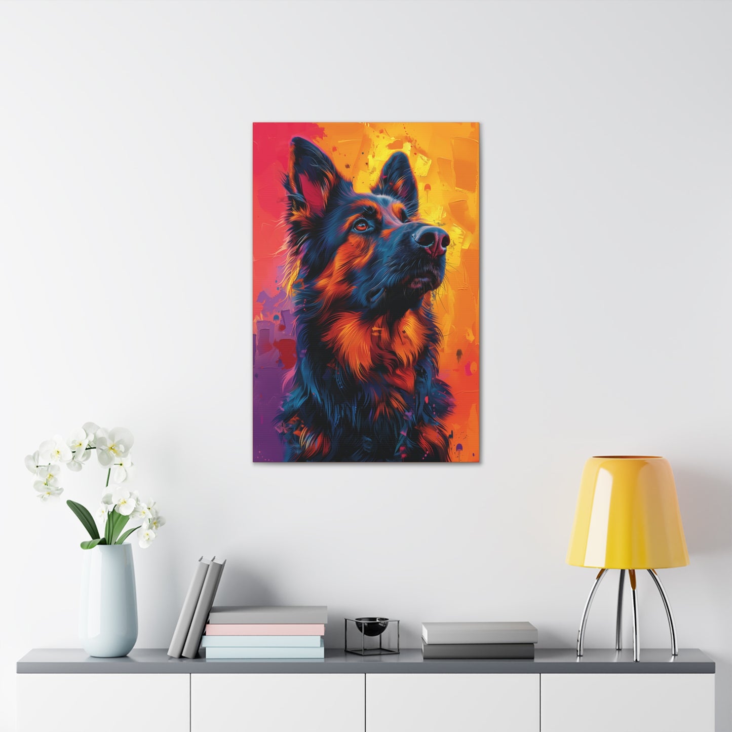 German Shepherd - Abstract Illustration Canvas Gallery Wraps