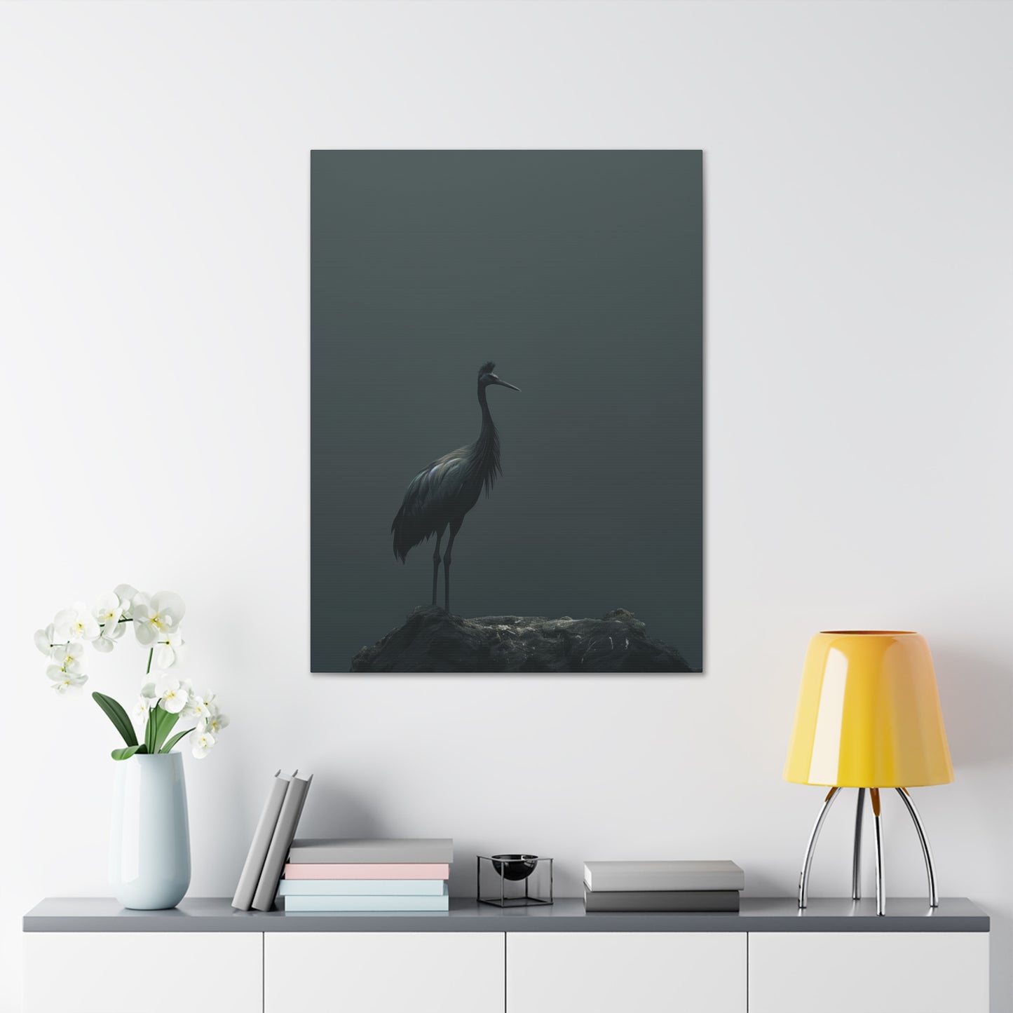 Egret Digital Illustration Canvas Gallery Wraps