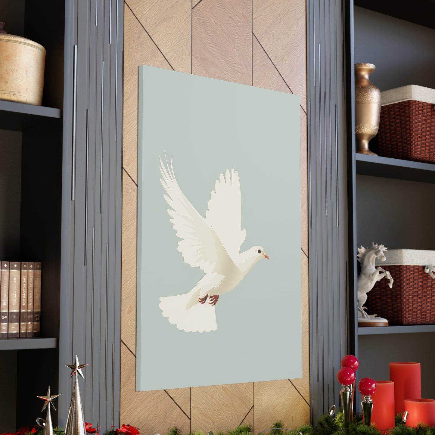 White Dove Digital Illustration Canvas Gallery Wraps