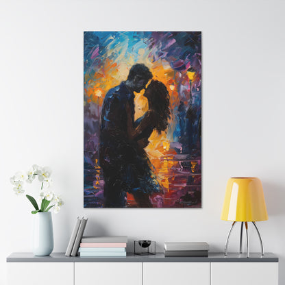 Couple - Leonid Afremov Style Digital Oil Painting Canvas Gallery Wraps