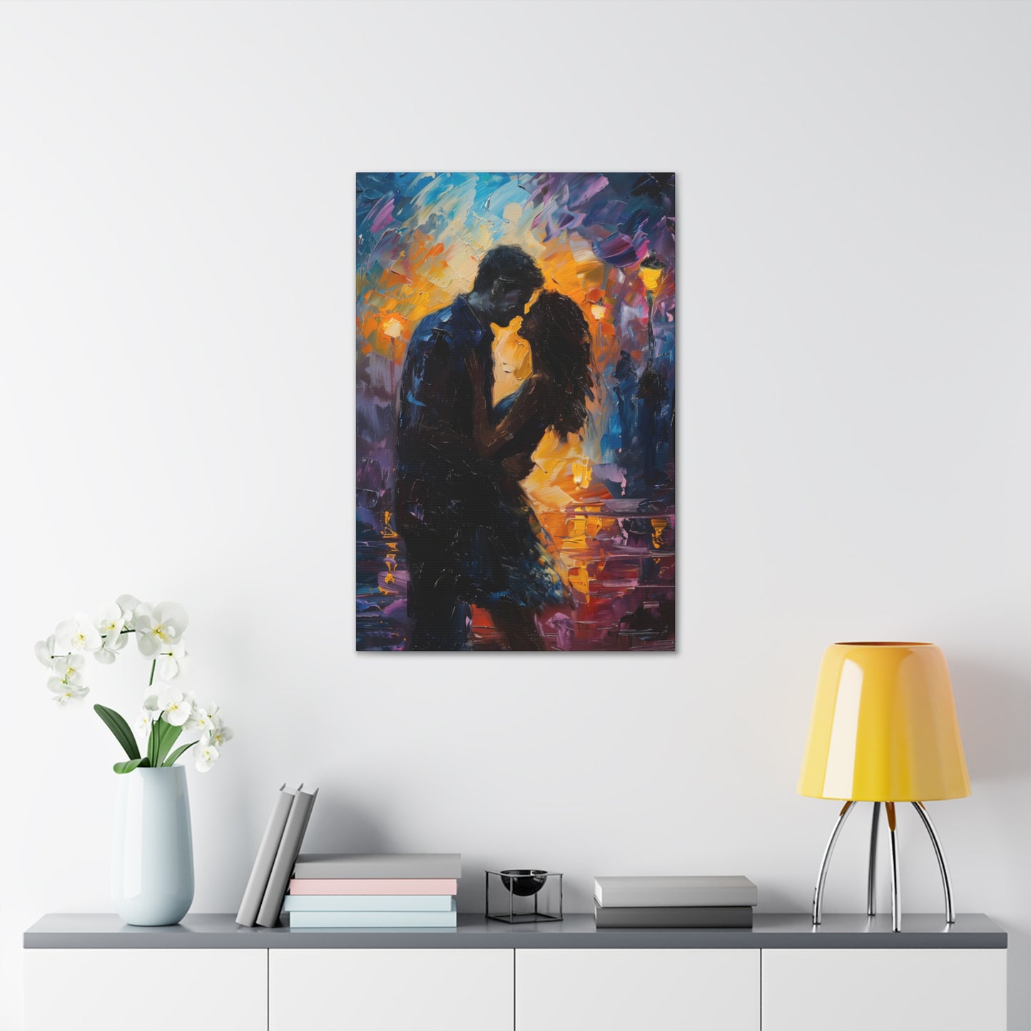 Couple - Leonid Afremov Style Digital Oil Painting Canvas Gallery Wraps