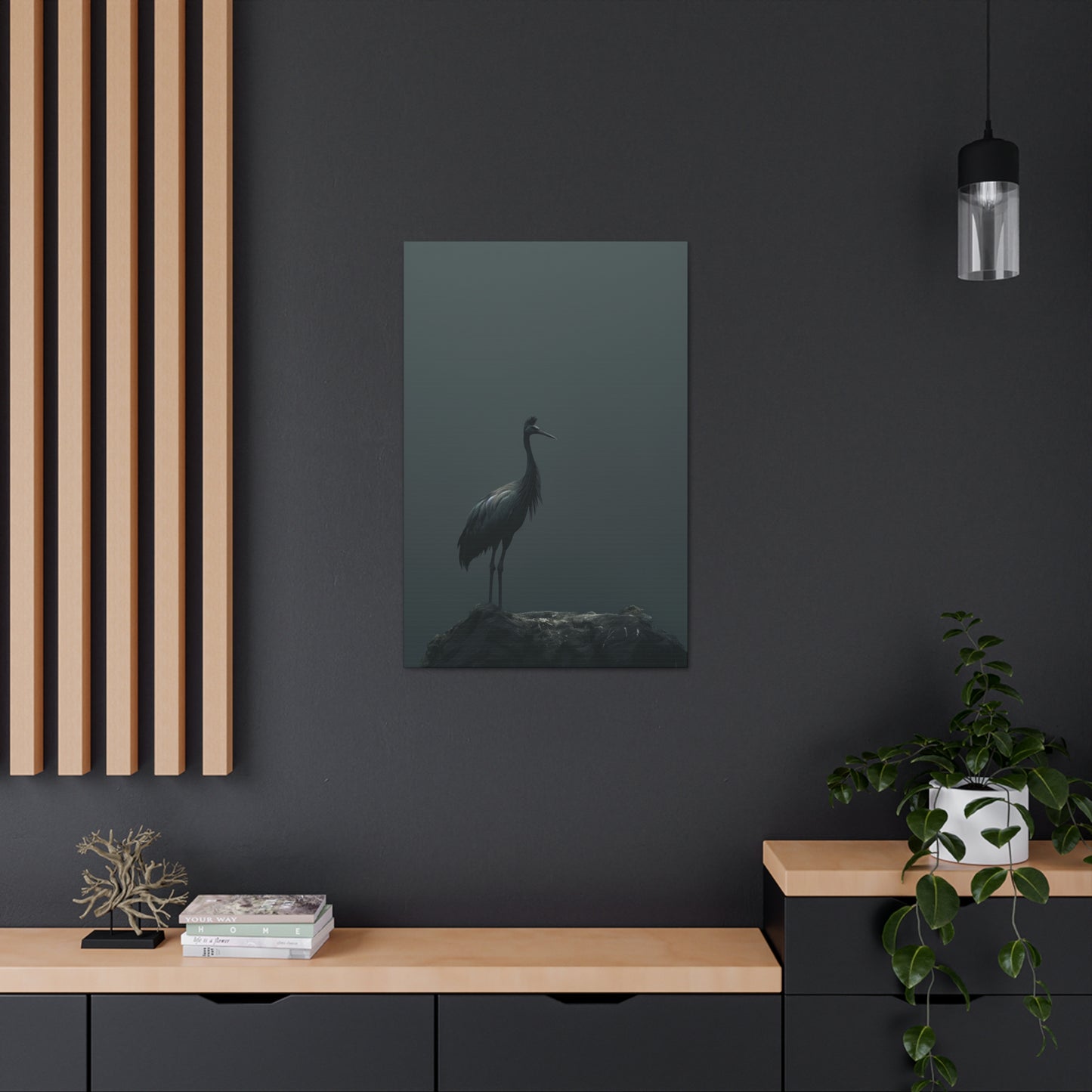 Egret Digital Illustration Canvas Gallery Wraps