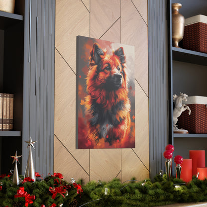 Papillon Dog - Abstract Illustration Canvas Gallery Wraps