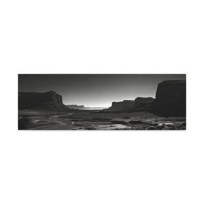 Wild West Desert of Arizona - Black and White Landscape Panorama Canvas Gallery Wraps