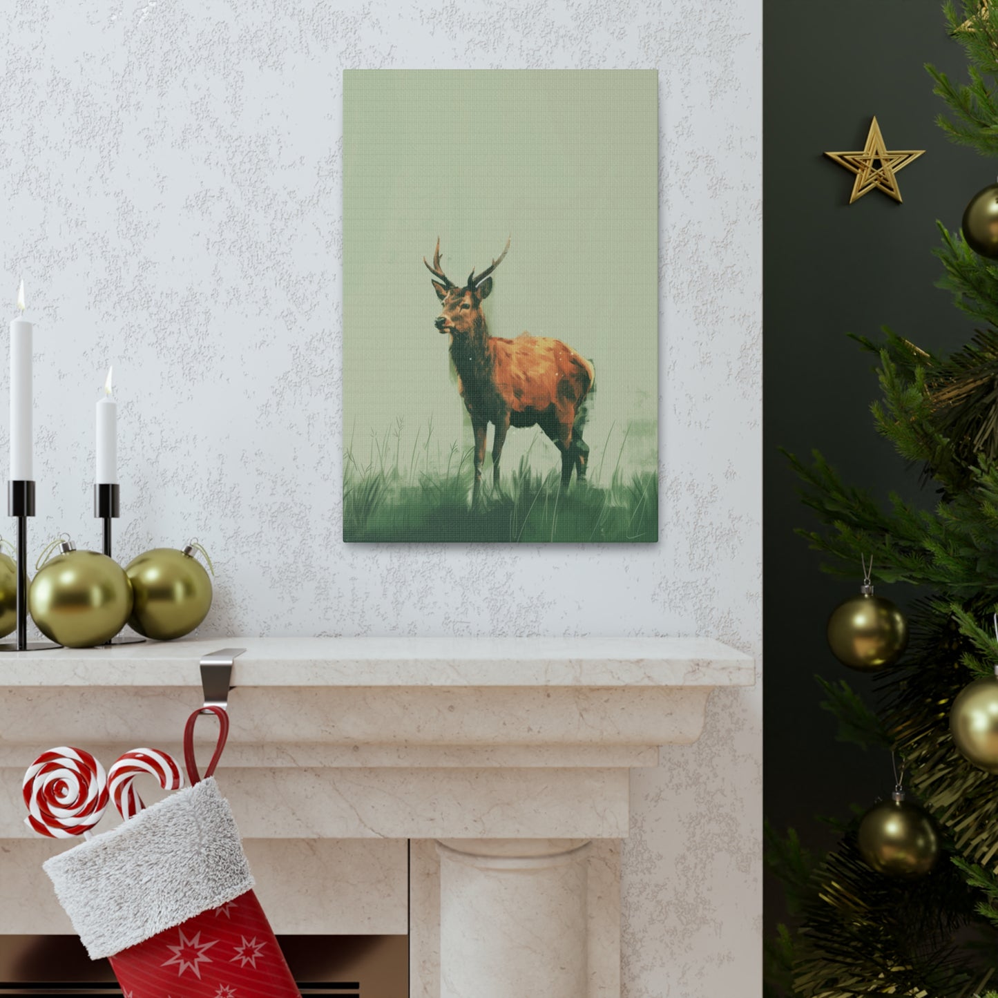 Reindeer Digital Illustration Canvas Gallery Wraps