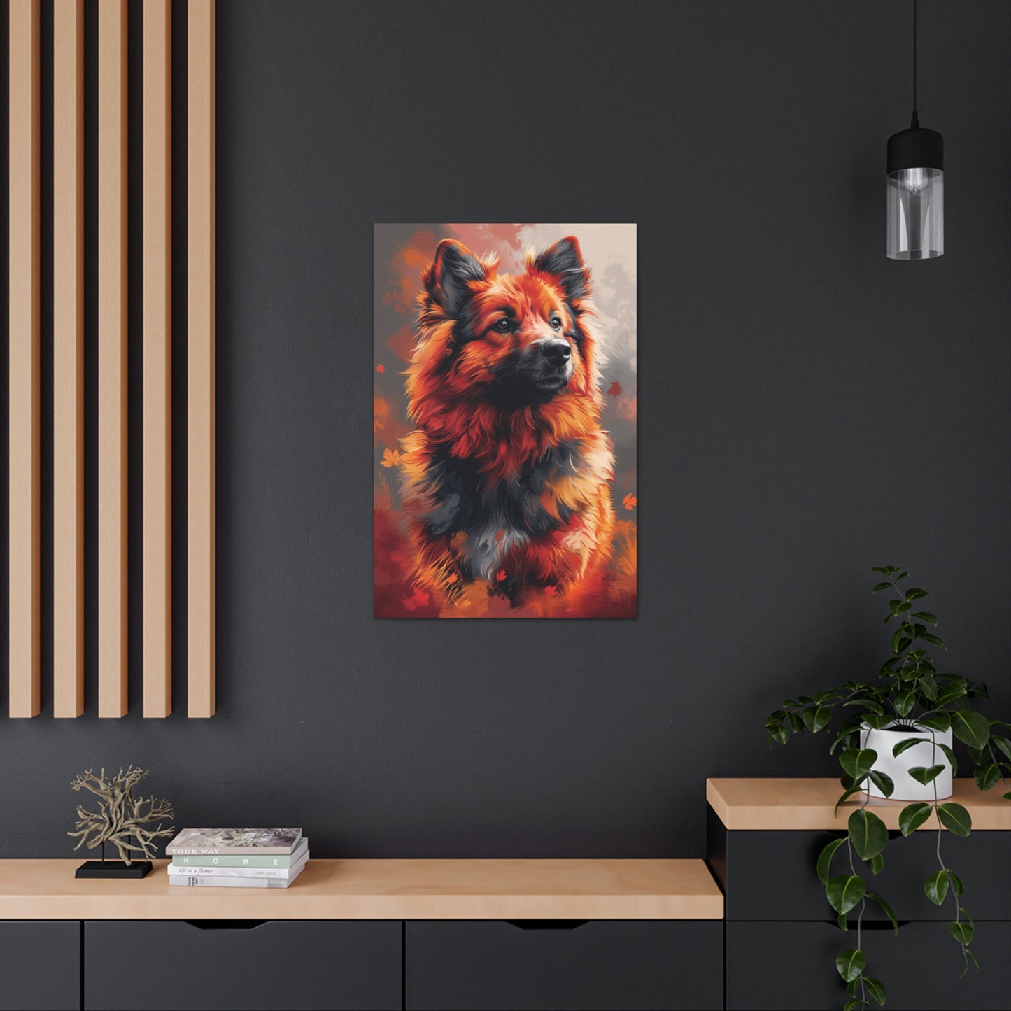 Papillon Dog - Abstract Illustration Canvas Gallery Wraps