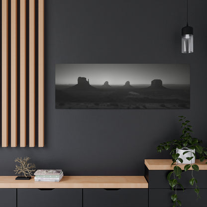 Wild West Desert of Arizona - Black and White Landscape Panorama Canvas Gallery Wraps