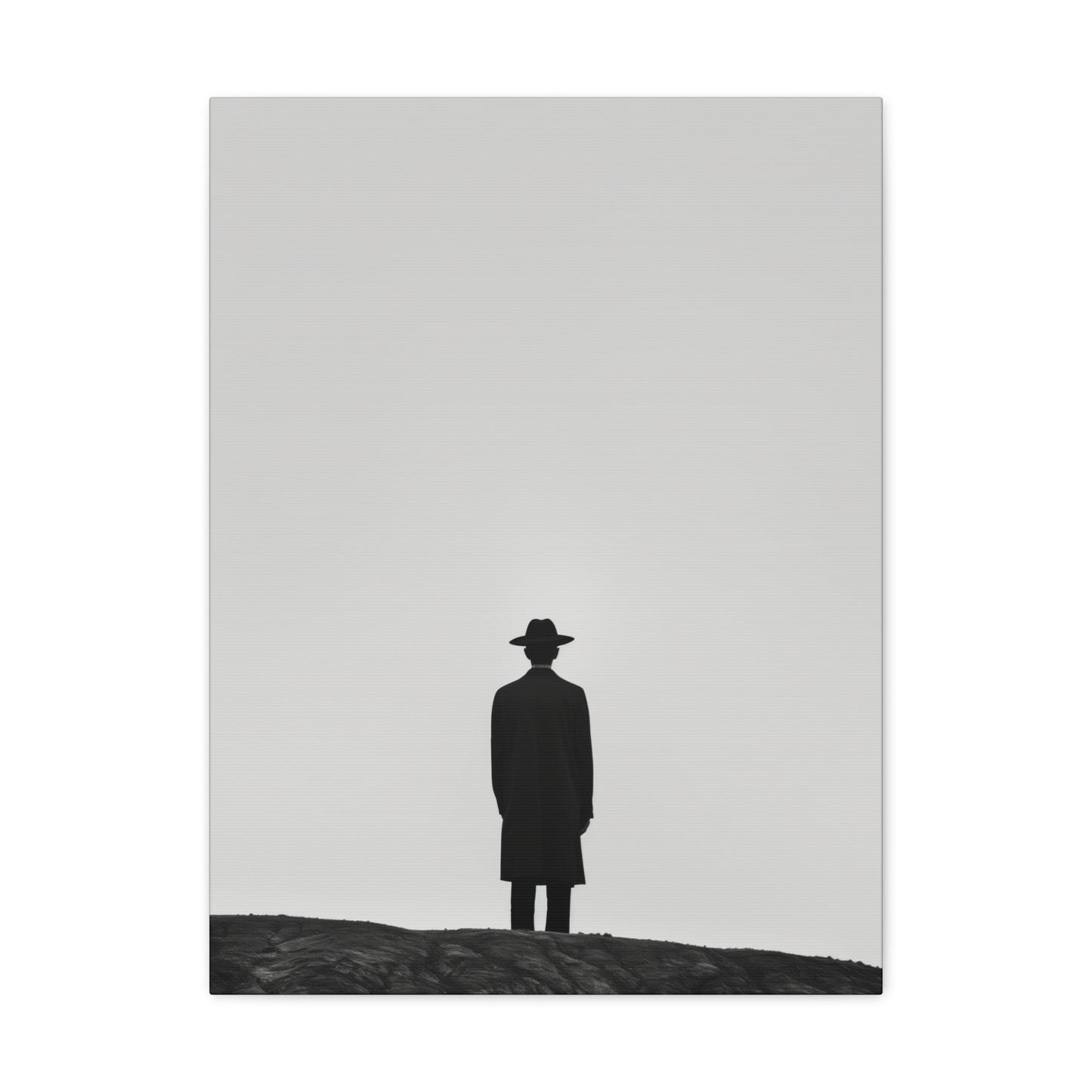 Man Wearing Suit and Porkpie Hat - Takeshi Kitano Style Digital Illustration Canvas Gallery Wraps