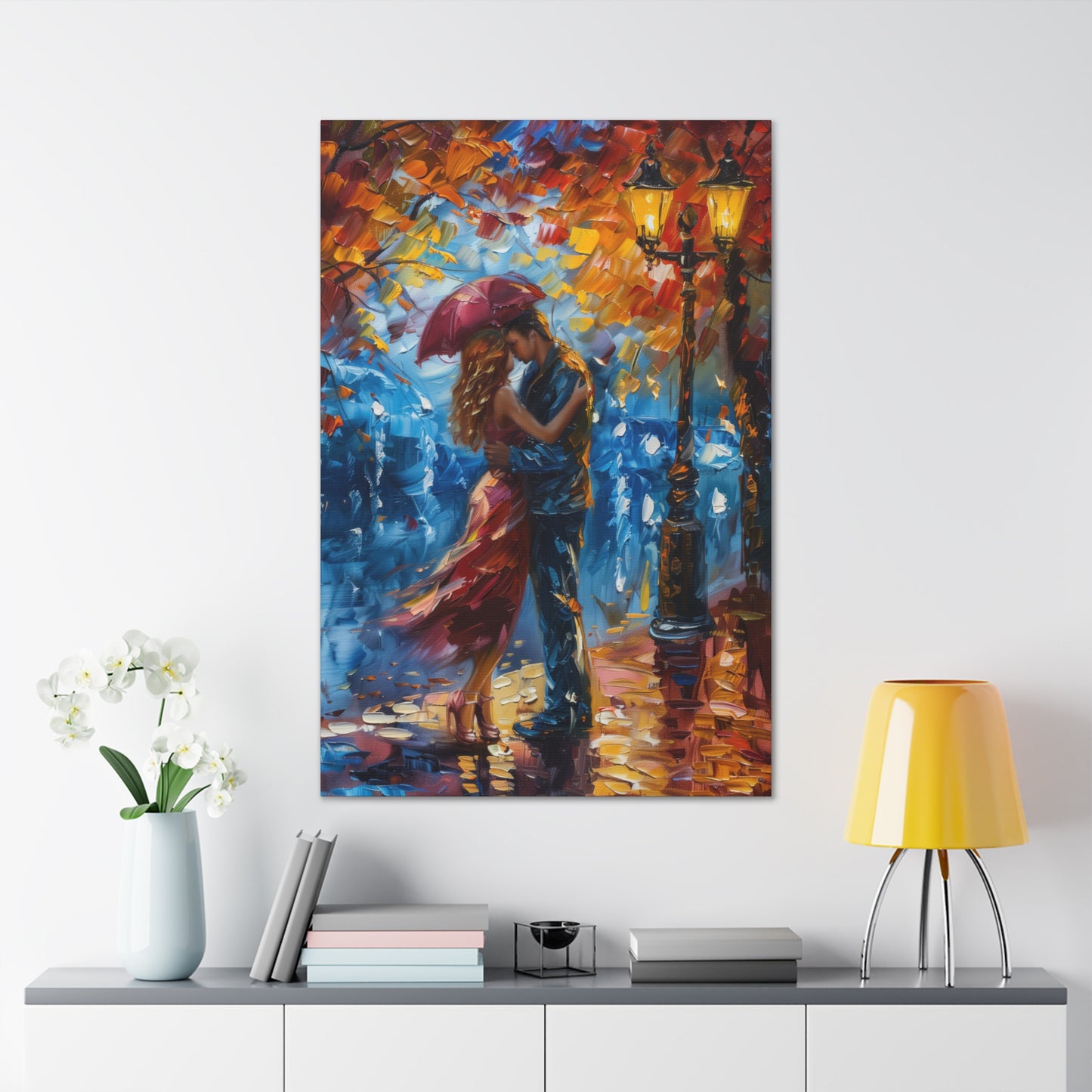 Couple - Leonid Afremov Style Digital Oil Painting Canvas Gallery Wraps