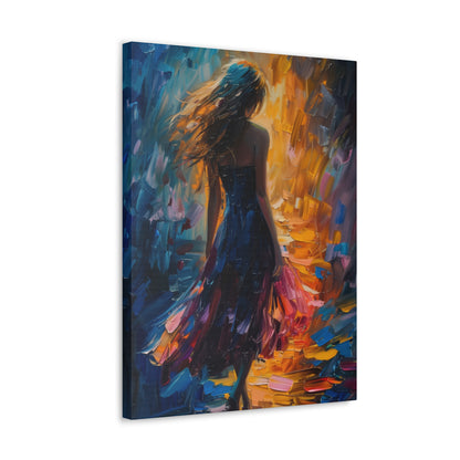 girl - Leonid Afremov Style Digital Print Canvas Gallery Wraps