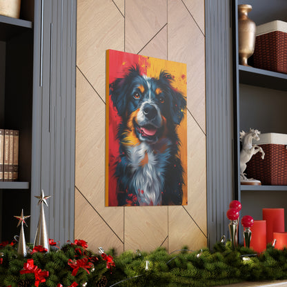 Border Collie Dog - Illustration Canvas Gallery Wraps