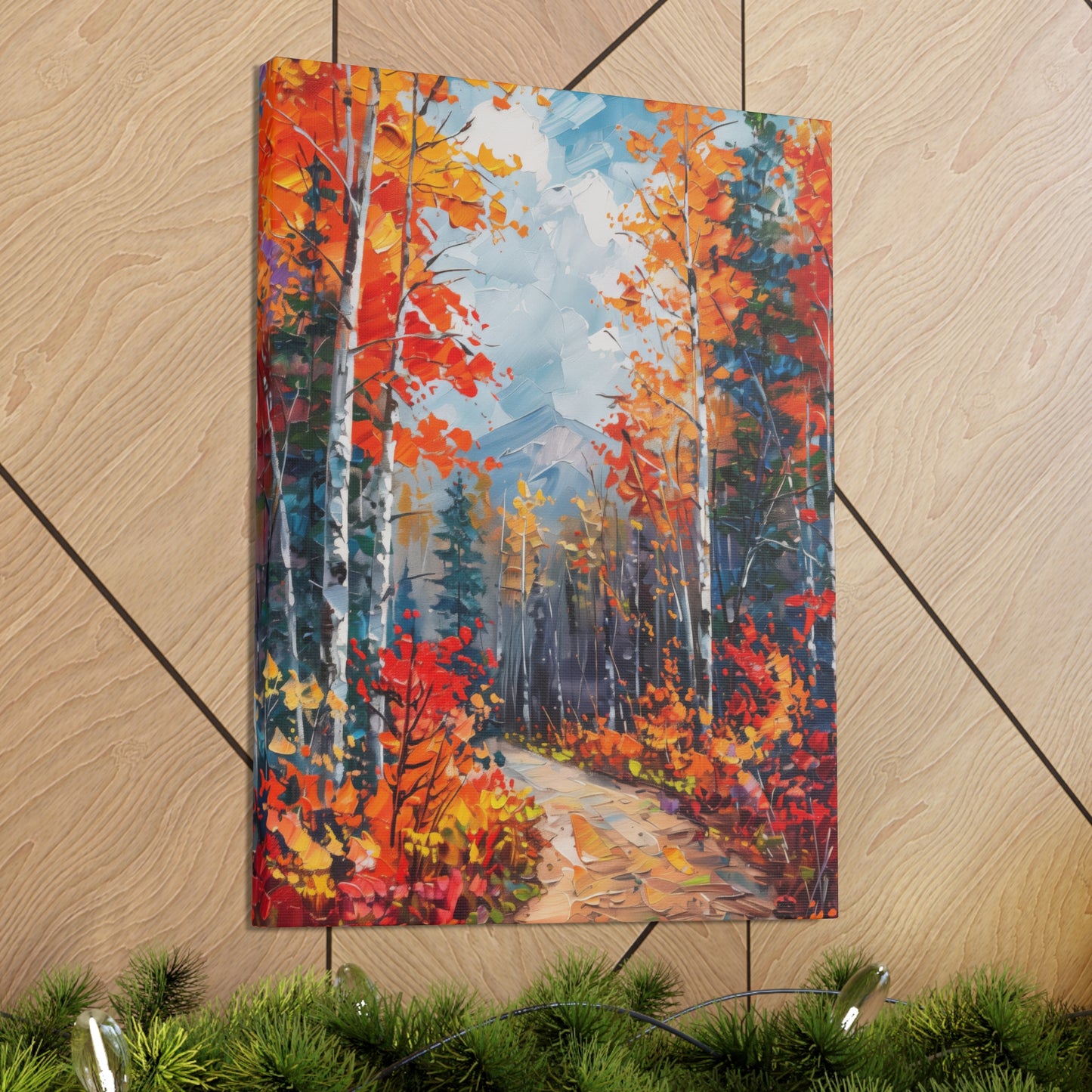 road through autumn forest - Leonid Afremov Style Digital Print Canvas Gallery Wraps