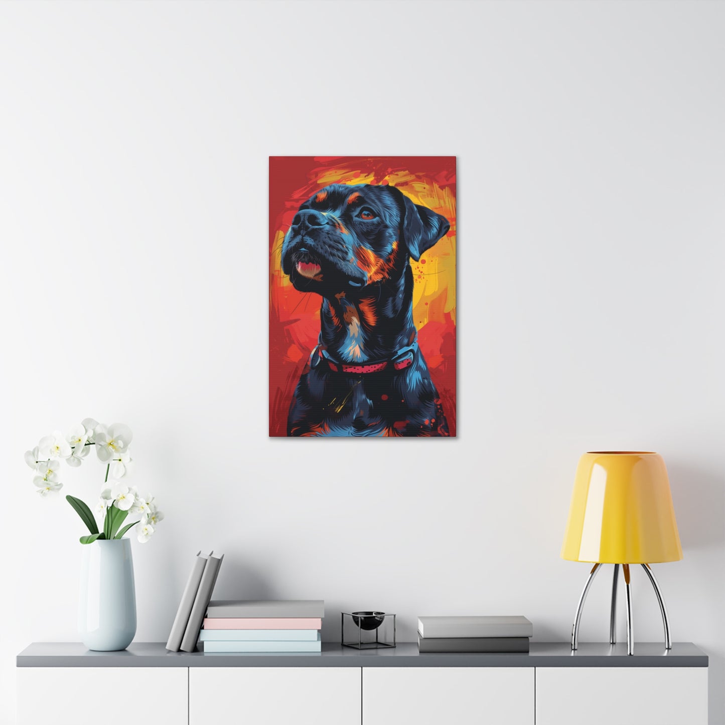 Rottweiler Dog - Abstract Illustration Canvas Gallery Wraps