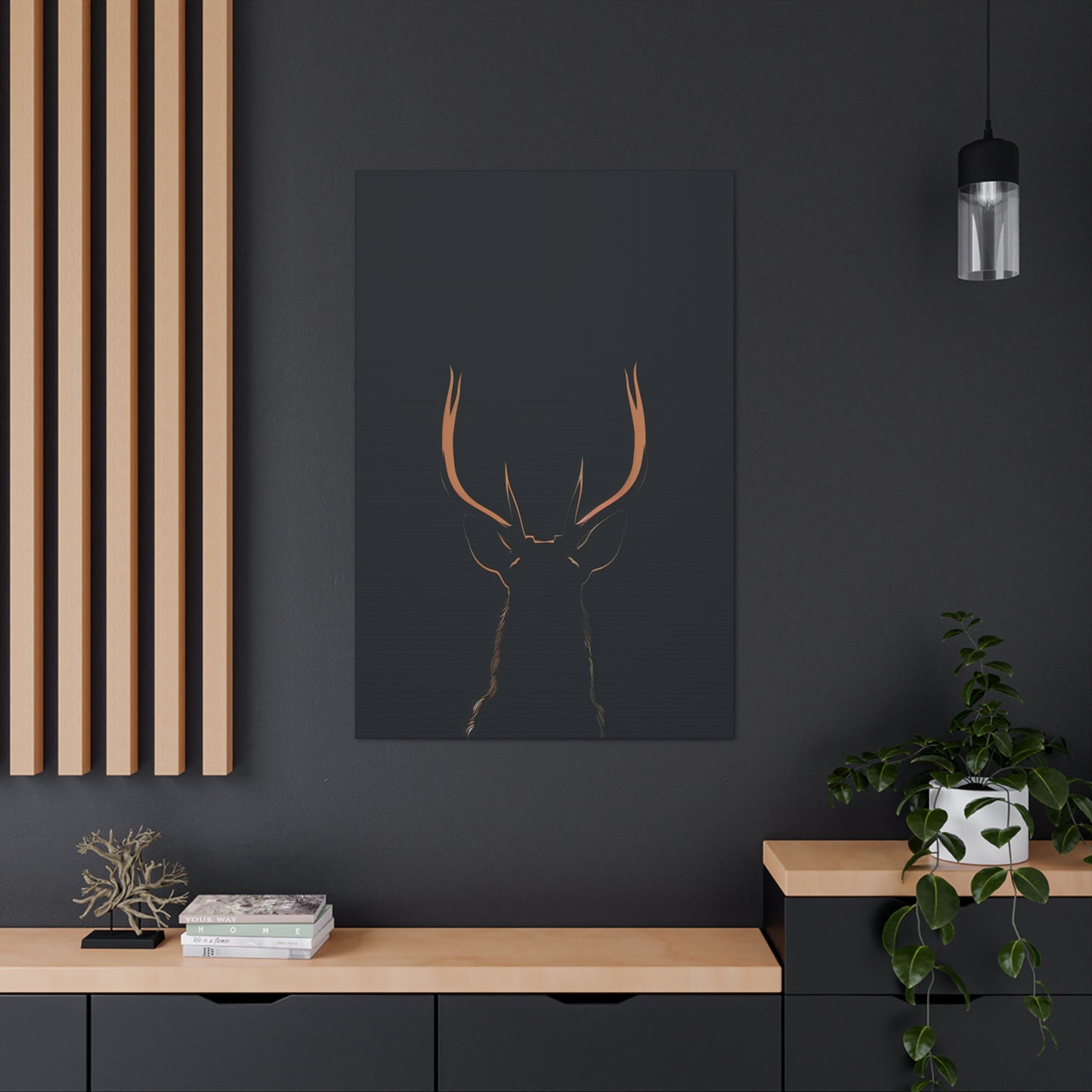 Reindeer antlers  Digital Illustration Canvas Gallery Wraps