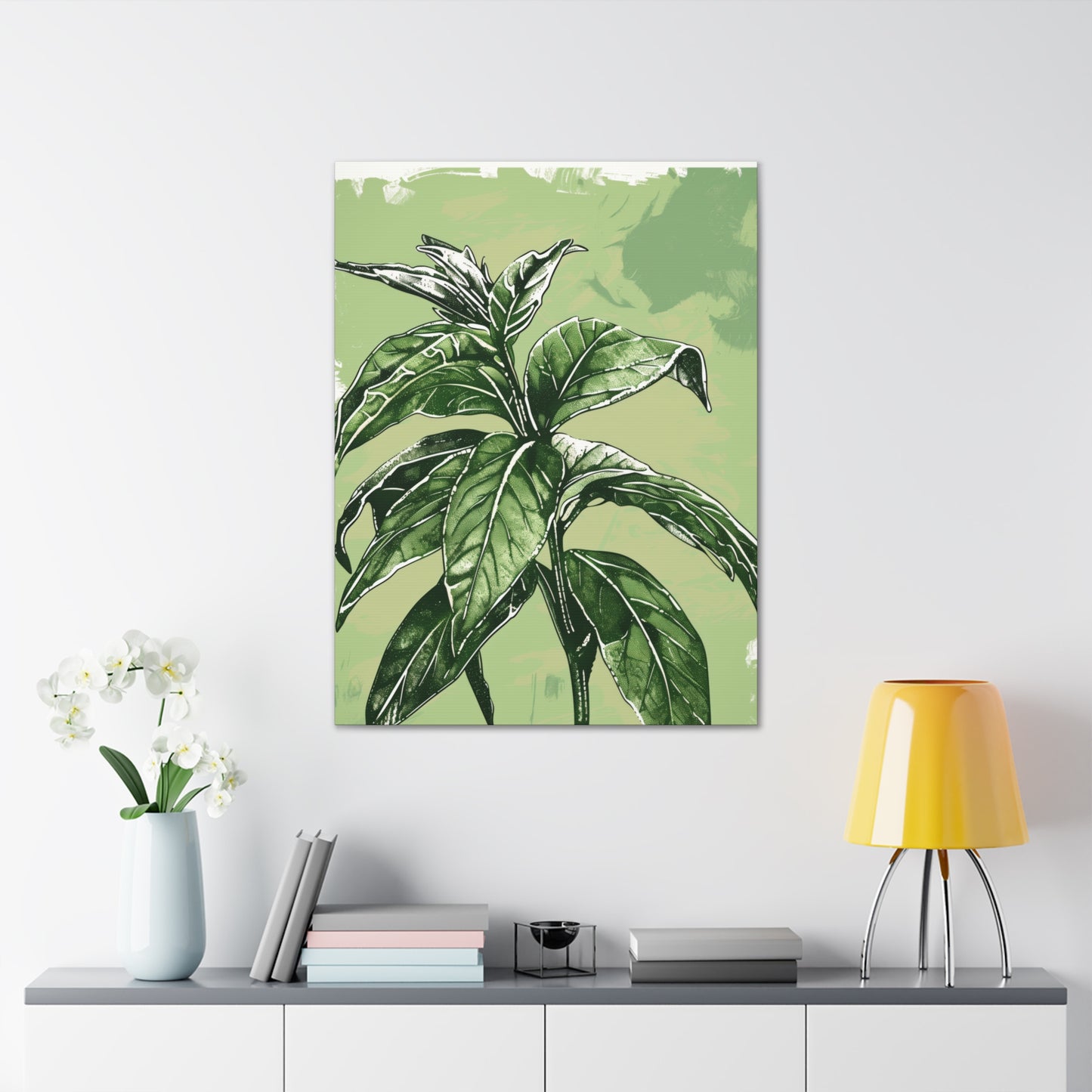 Plant Leaves Digital Illustration Canvas Gallery Wraps