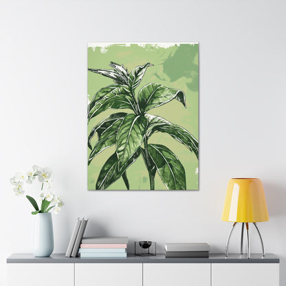 Plant Leaves Digital Illustration Canvas Gallery Wraps