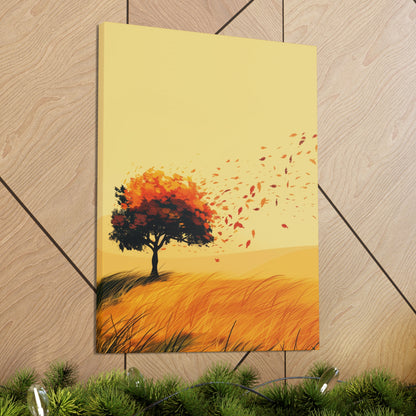 Tree in a Golden Sunset Digital Illustration Canvas Gallery Wraps