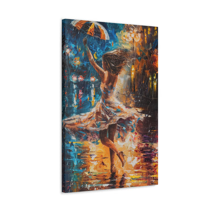 Dancing in the Rain - Leonid Afremov Style Digital Print Canvas Gallery Wraps