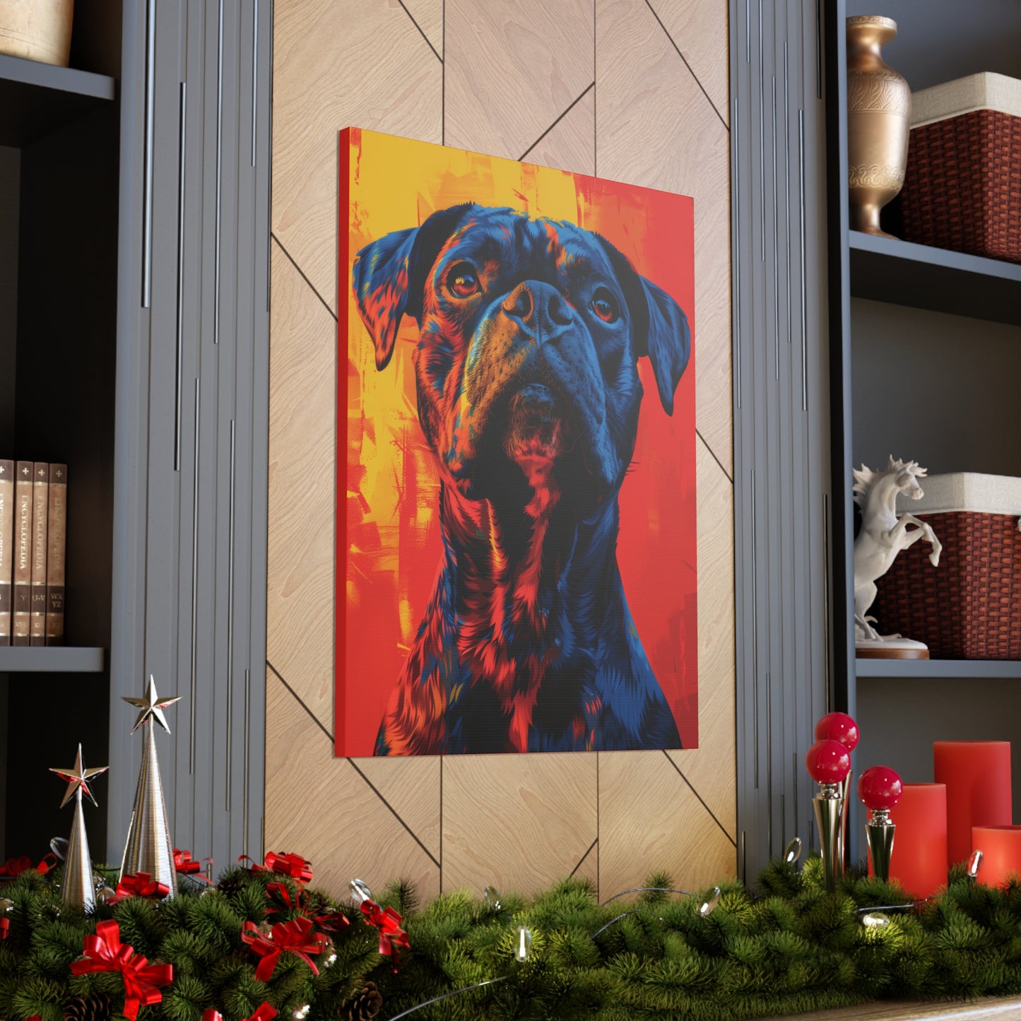 American Pit Bull Terrier - Abstract Illustration Canvas Gallery Wraps