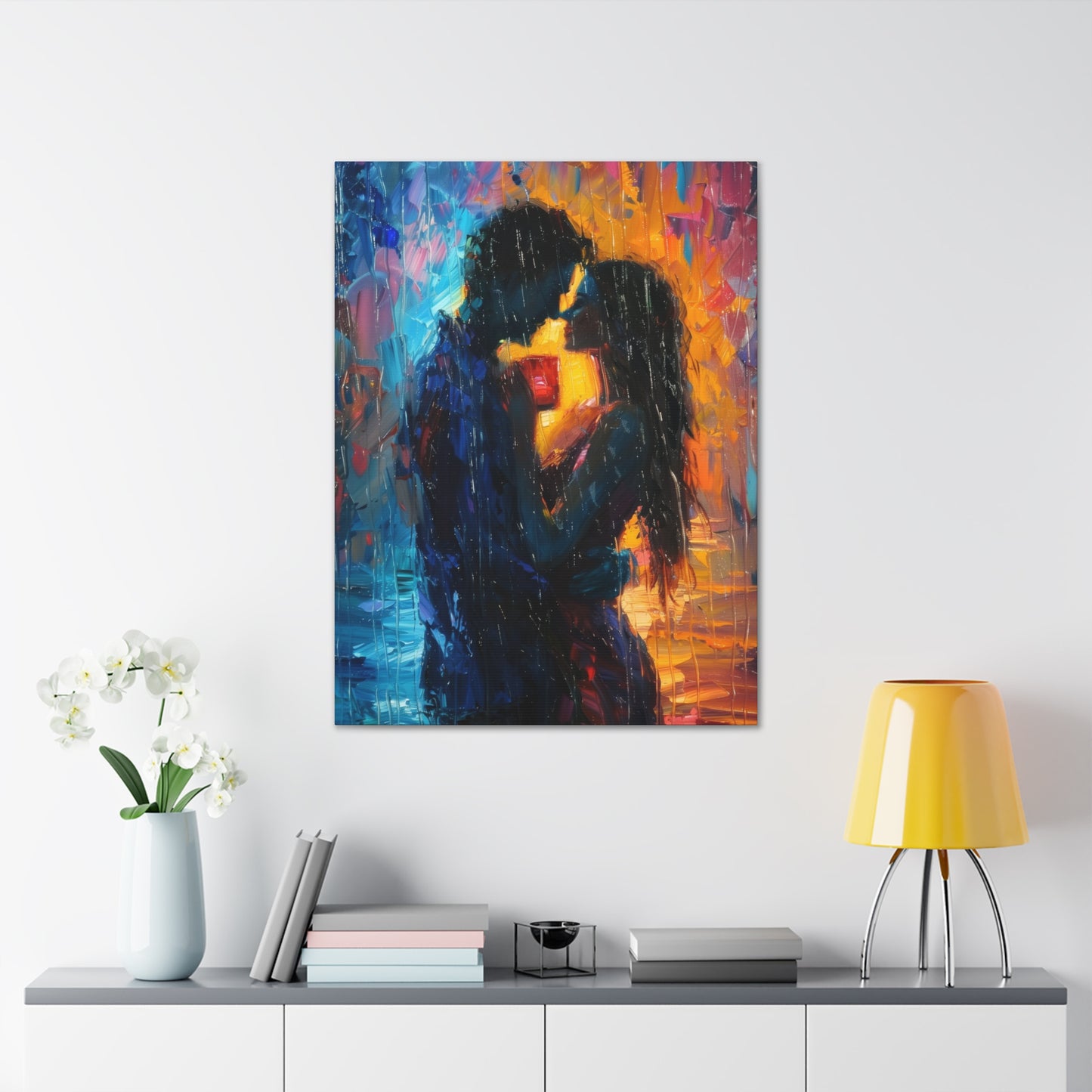 Couple - Leonid Afremov Style Digital Oil Painting Canvas Gallery Wraps