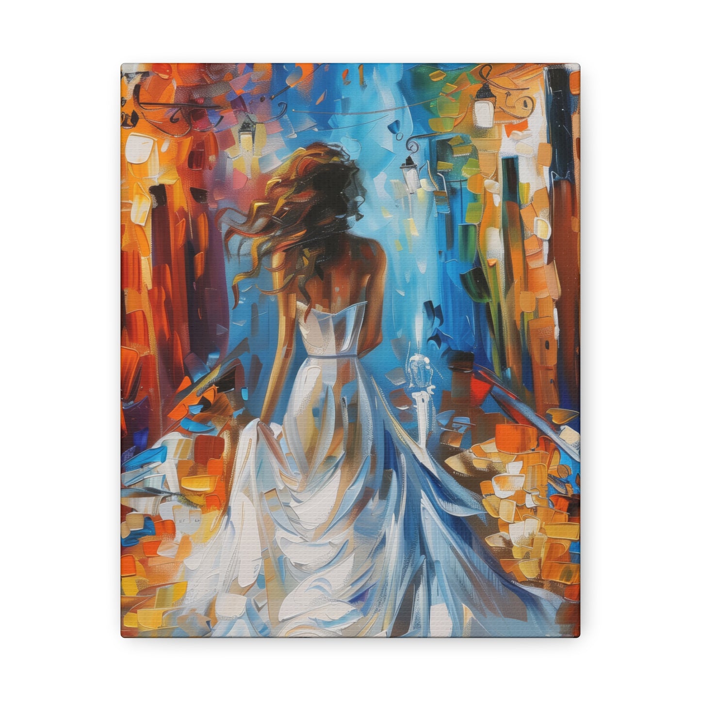 Bride in the Street - Leonid Afremov Style Digital Print Canvas Gallery Wraps