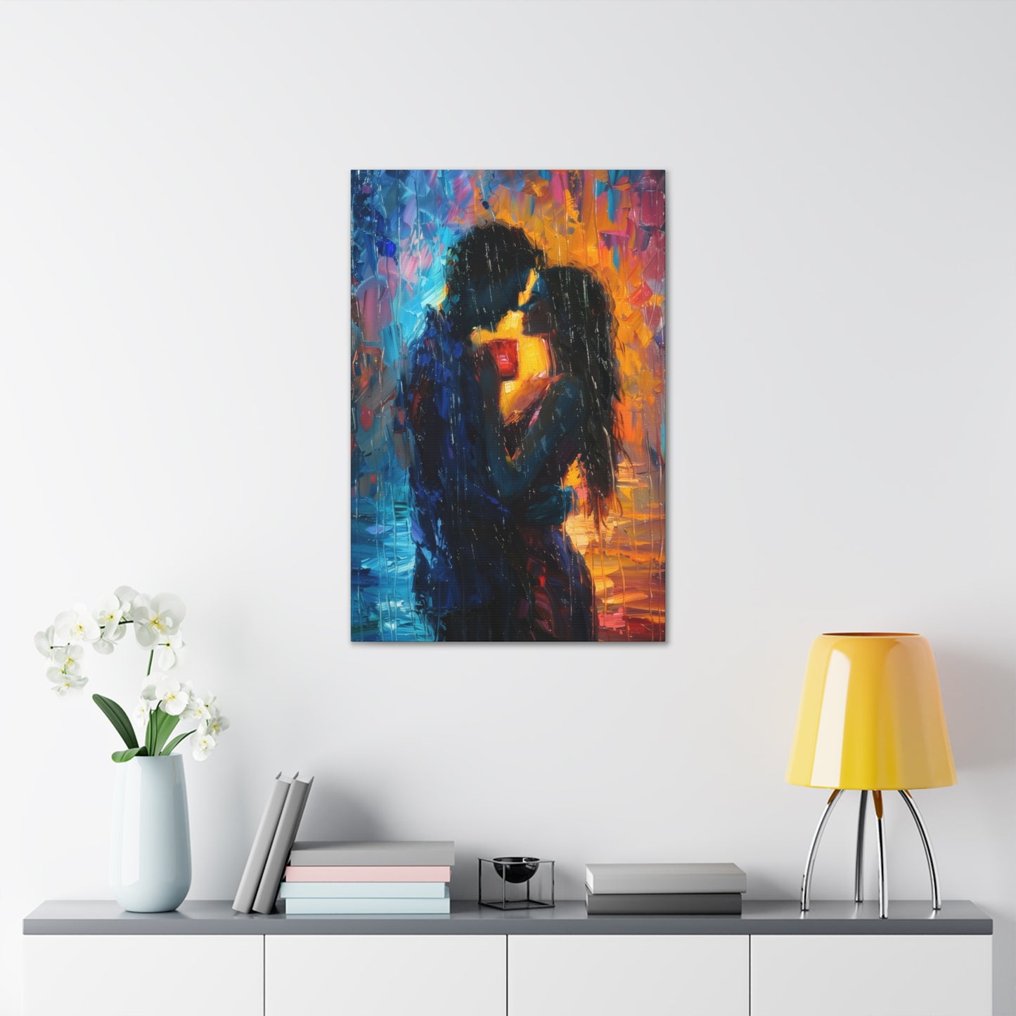 Couple - Leonid Afremov Style Digital Oil Painting Canvas Gallery Wraps